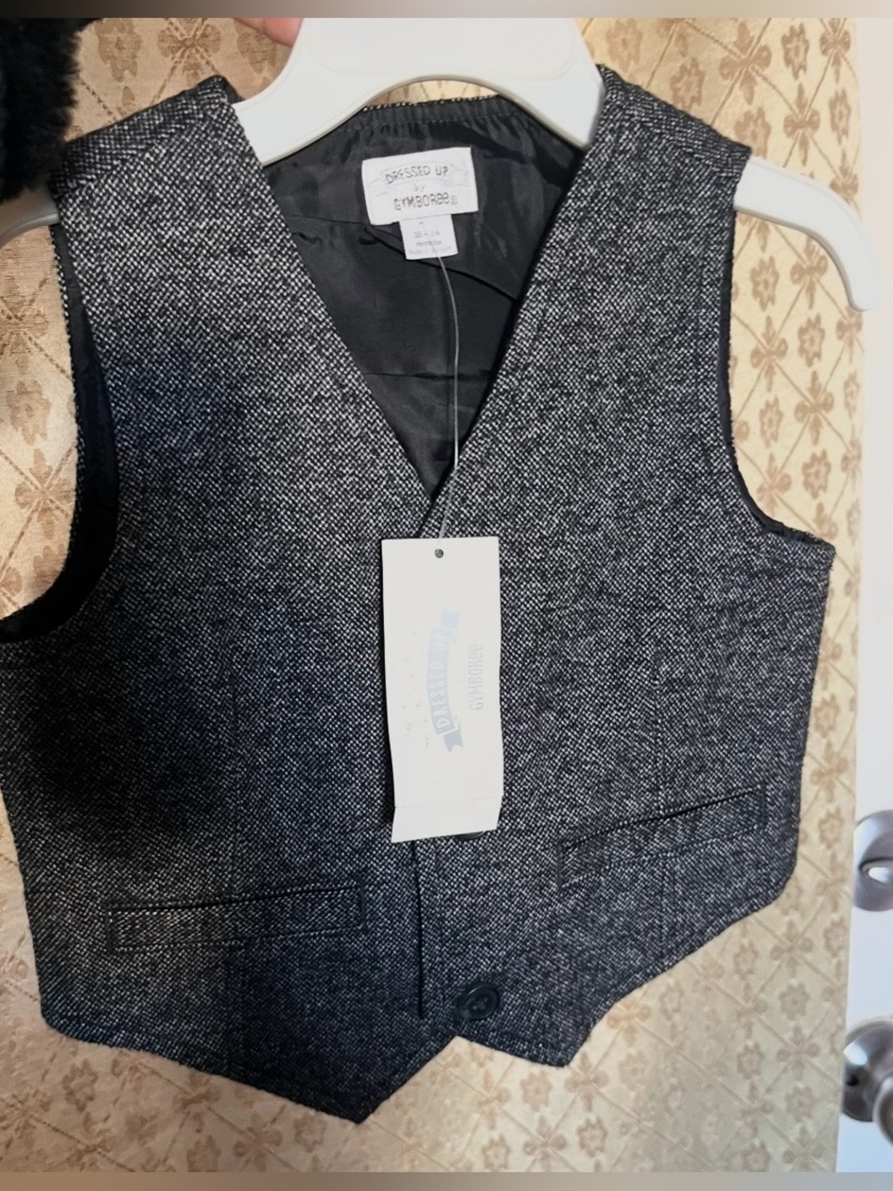 Gymboree Black & White Tweed Vest
